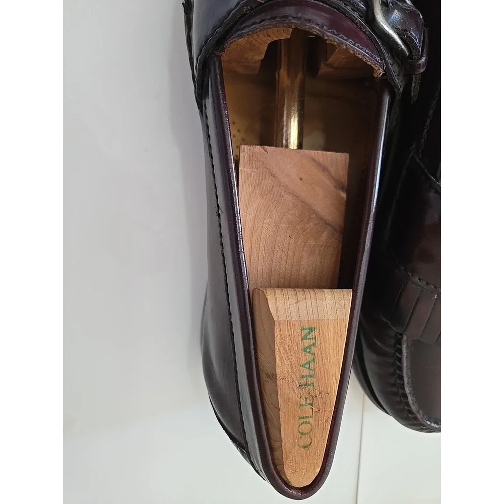 Vintage Cole Haan 8.5 Monk Strap Loafers Burgundy Leather‎ Kiltie Dress  Shoes